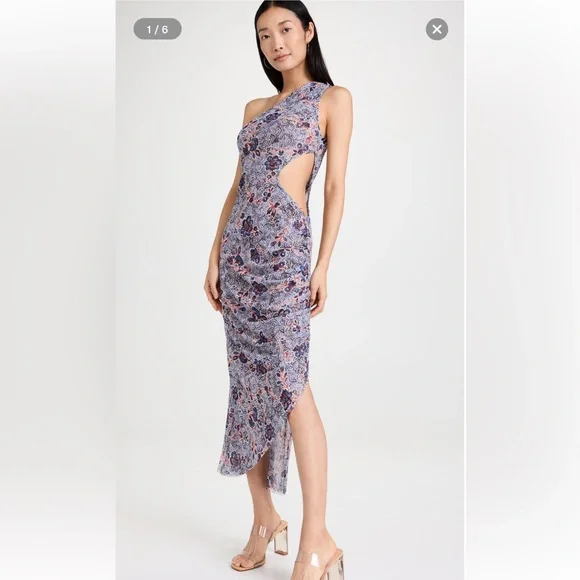 MISA Aries Dress in Feathered Floral - Picture 3 of 8